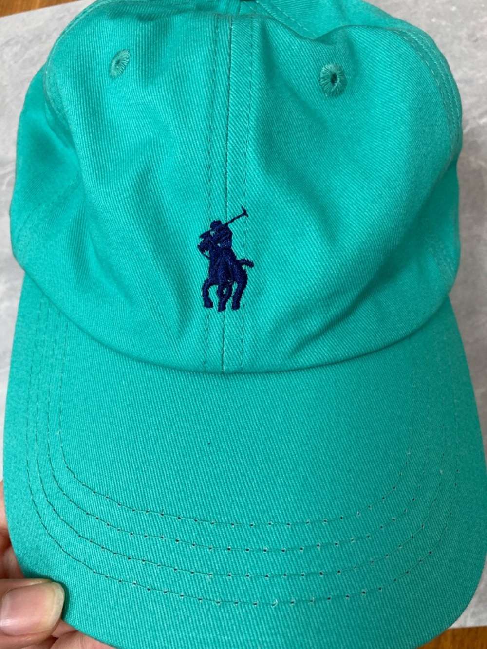 Ralph Lauren Kids Cap in Teal with Navy Pony